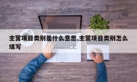 主营项目类别是什么意思,主营项目类别怎么填写