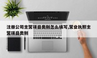 注册公司主营项目类别怎么填写,营业执照主营项目类别